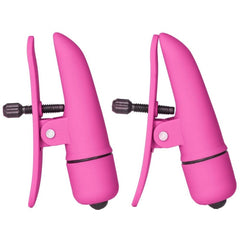 Nipplettes Vibrating Pink Nipple Clamps Adjustable