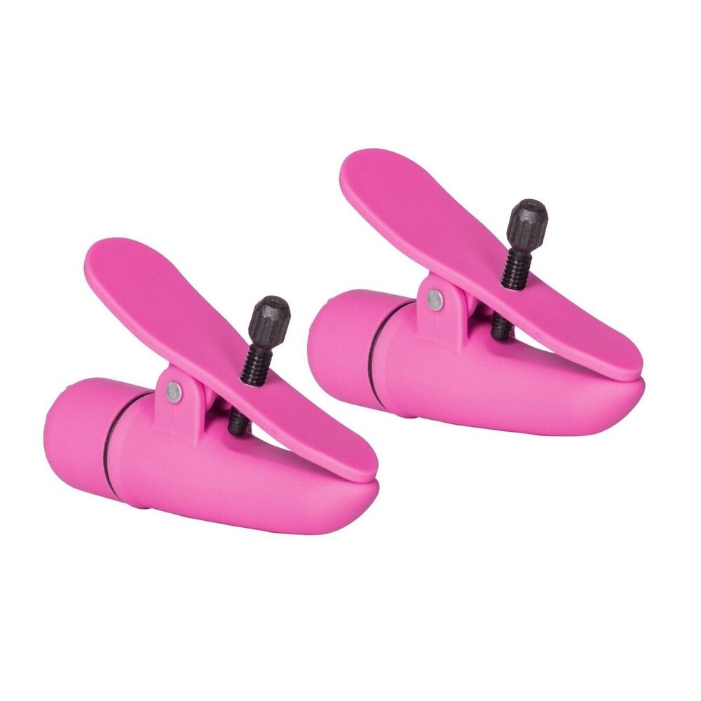 Nipplettes Vibrating Pink Nipple Clamps Adjustable